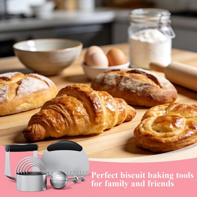 Biscuit Cutter Set, Stainless Steel Flour Sifter, Pastry Cutter, Pastry Scrap... gallery