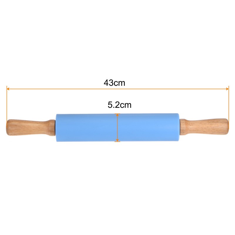 Silicone Rolling Pins for Baking 43cm x 5.2cm Blue gallery