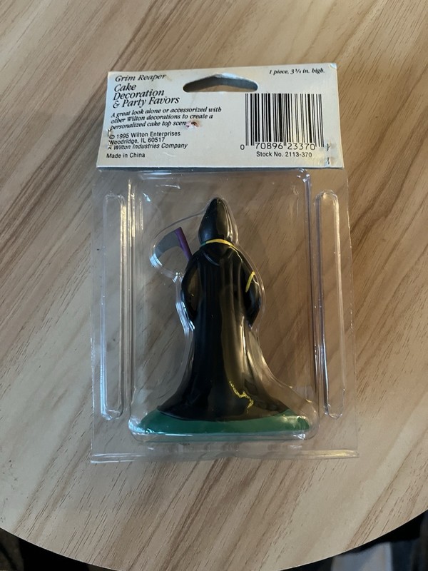Vintage Wilton Grim Reaper "Over the Hill" Candle & Cake Topper - Sealed gallery