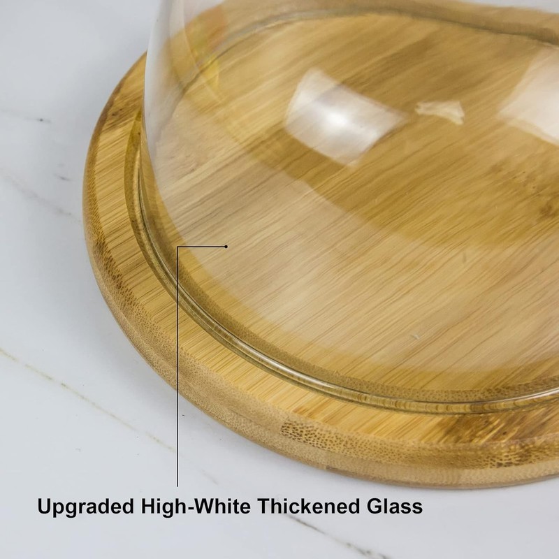 Glass Dessert Dome with Base, Mini Decorative Cake Tray with Glass Dome Cover... gallery