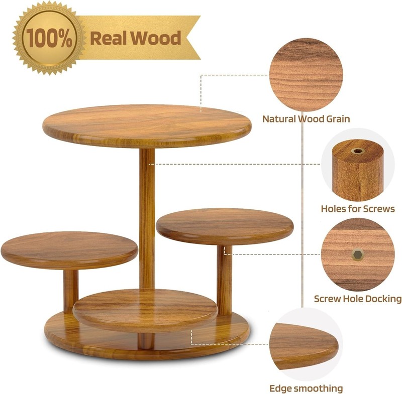 Soporte Redondo De 4 Niveles Para Cupcakes, Soporte De Madera Para Pasteles NEW. gallery
