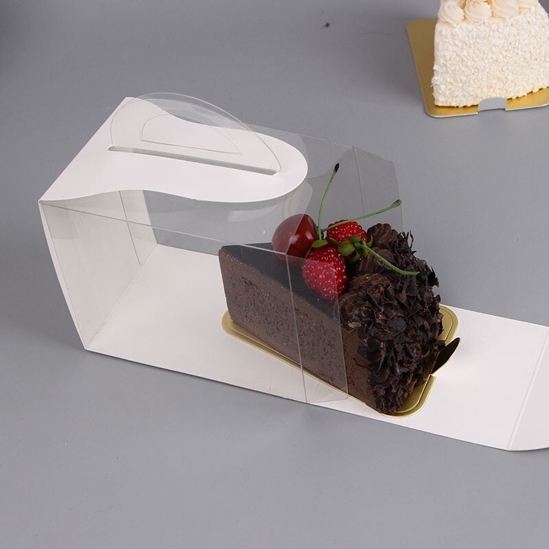 Transparent White Cut Pieces Cake Box Mousse Pastry Takeaway Portable Gift Box gallery
