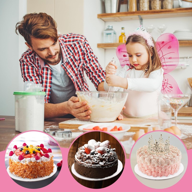 20 Pcs 6-inch Round White Cake Boards Cardboard Cake Base for DIY Display gallery