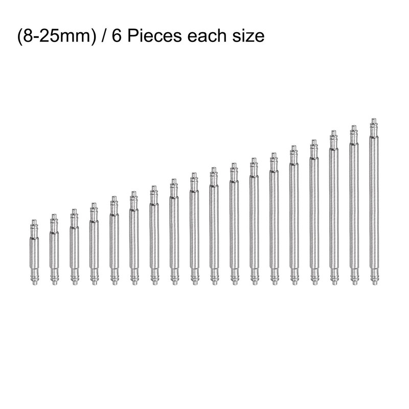 Watch Band Connection Pin Set 108pcs 1.4mm Dia (8-25mm,6pcs) gallery