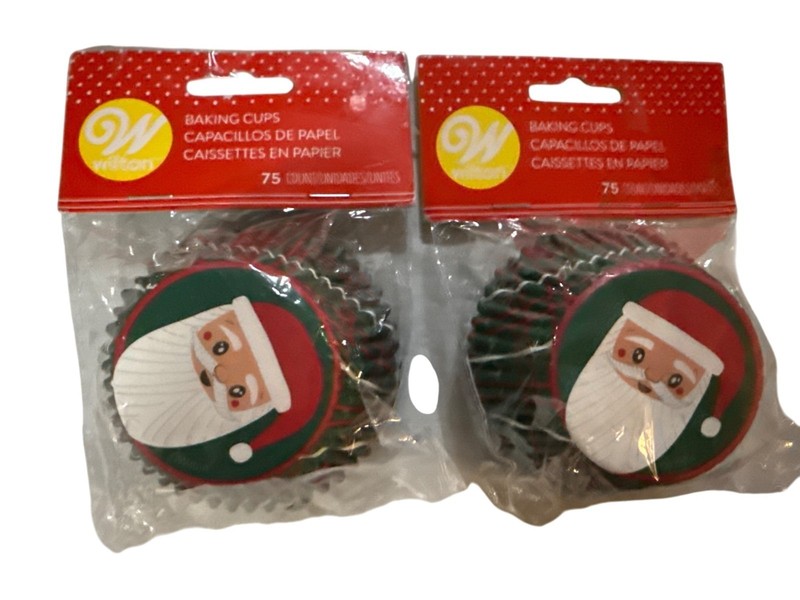 Wilton Santa Baking Cups 2 Packs 75 Count Each Pack Cupcake Liner