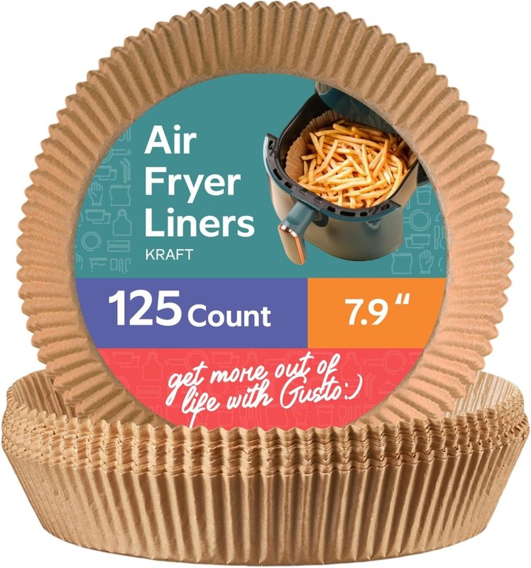 [7.9 Inch – 125 Count] Round Air Fryer Liners Disposable – Non-Sti