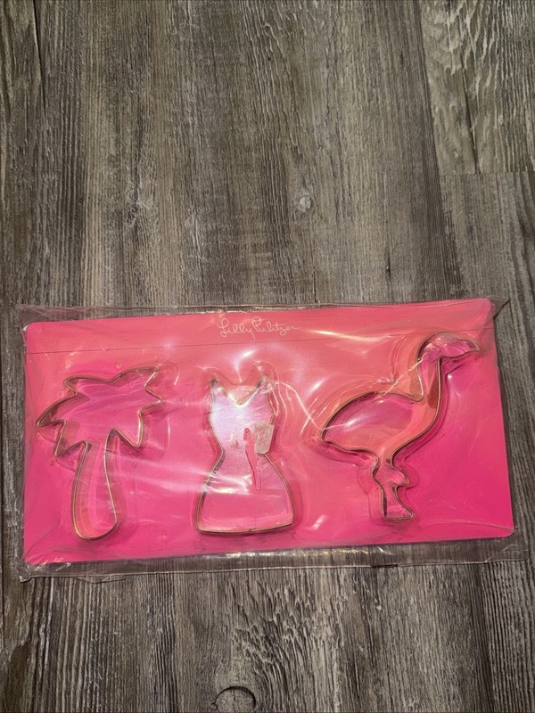 NWT Lilly Pulitzer Palm Tree Dress Flamingo Cookie Cutters