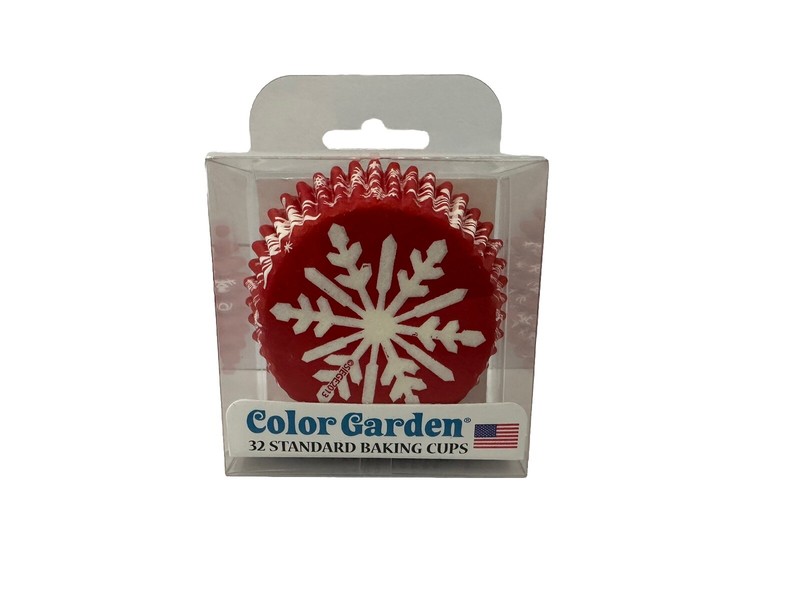 Cupcake Liners -Christmas Holiday Themed Baking Cups by Color Garden – 32 Count