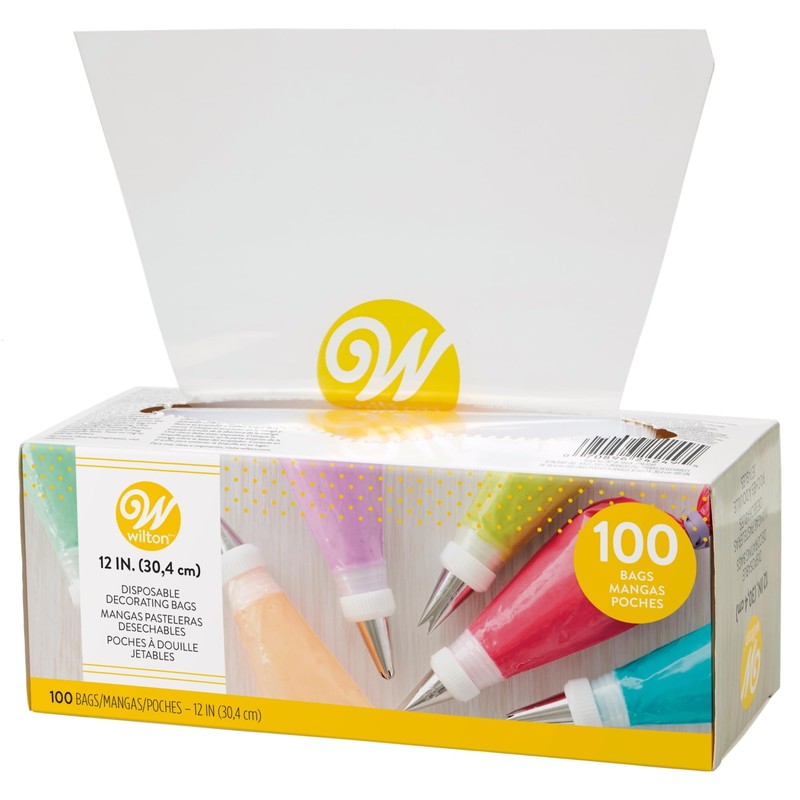 Wilton Disposable Pastry Icing Bags 12 Inch Pack of 100 for Baking Decorating
