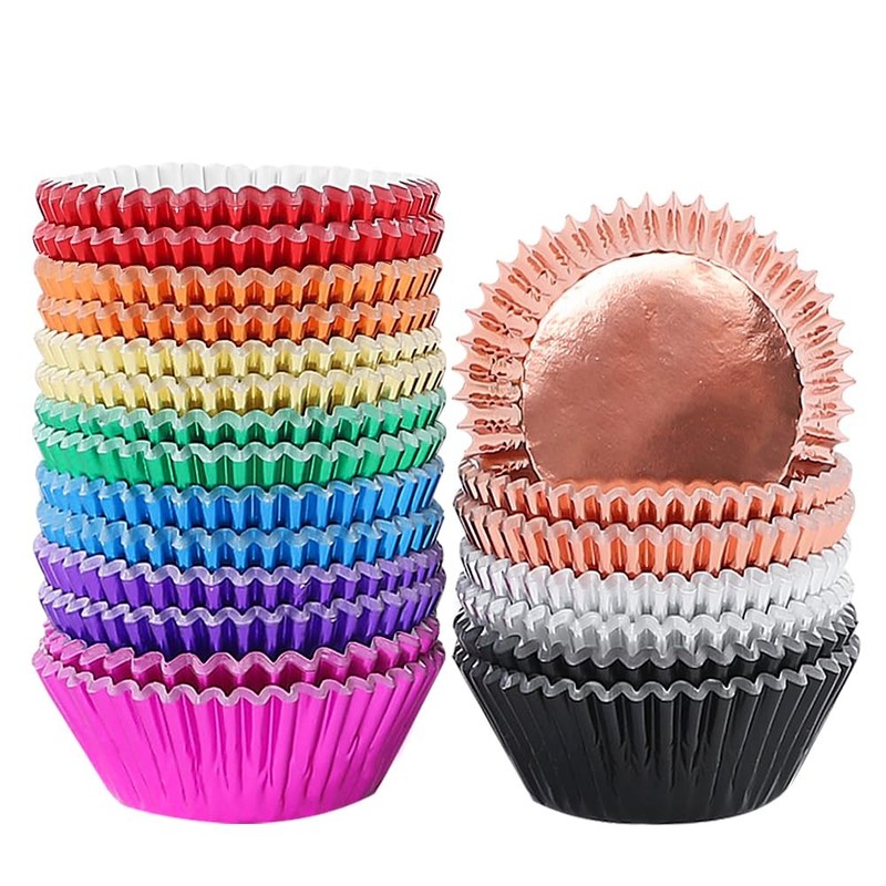 500pcs Cupcake Liners for Baking Foil Standard 2 Inches 10 Colors