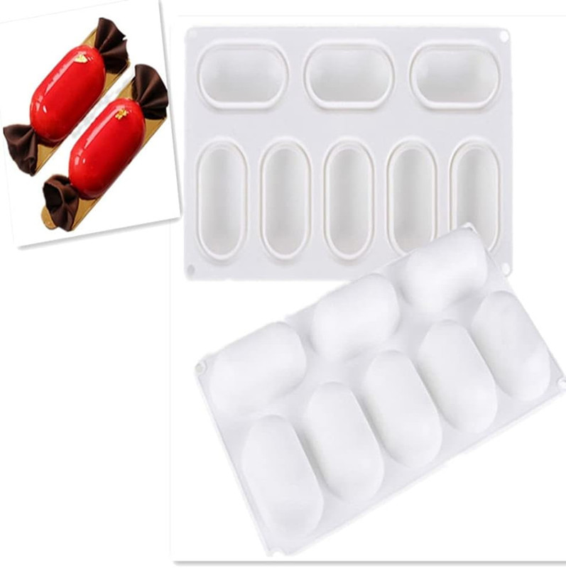 8 Slots 3D Oval Shape Silicone Soap Mould Handmade Jelly Maker Cake Mold Tool gallery