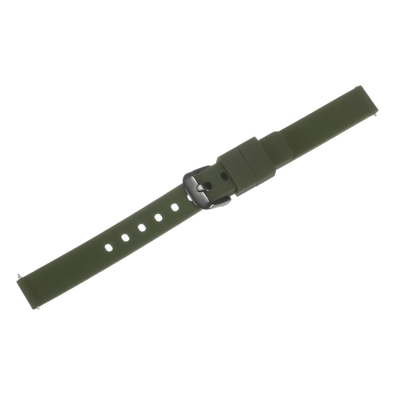 14mm Silicone Watch Strap with Black and Green Buckle for Quick Release gallery