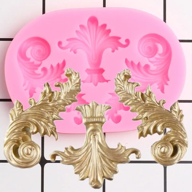 Baroque Curlicues Filigree Scroll Relief Lace Silicone Mold Cake Border Fondant