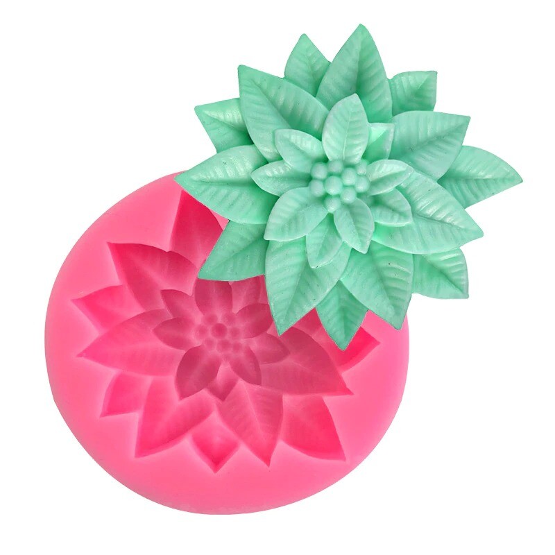 Christmas holly leaf red fruit silicone mold cake baking decoration tool