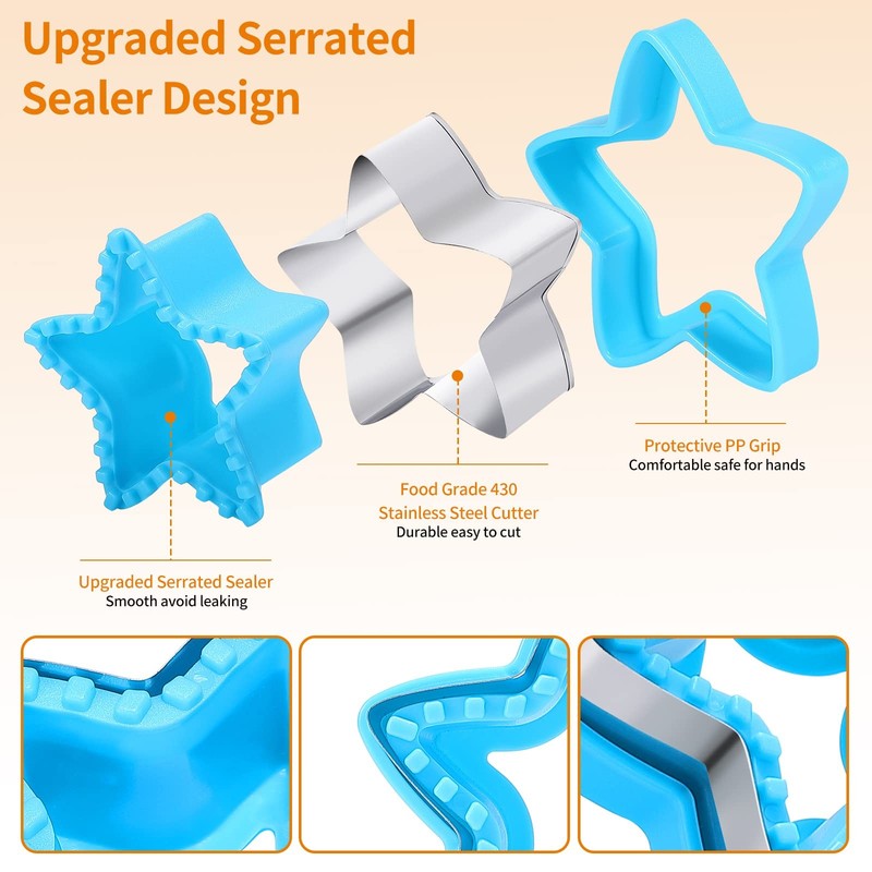 Sandwich Cutter and Sealer Set,14 Pcs Sandwich Maker Bread Cutters DIY Cookie... gallery