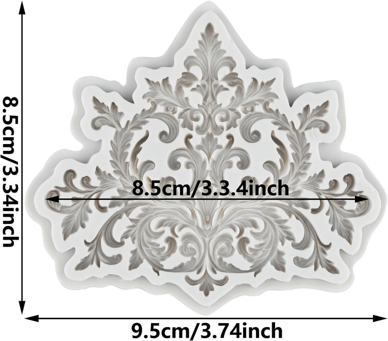 Baroque Style Curlicues Scroll Lace Polymer Clay Mold Scroll Relief Lace Silicon gallery