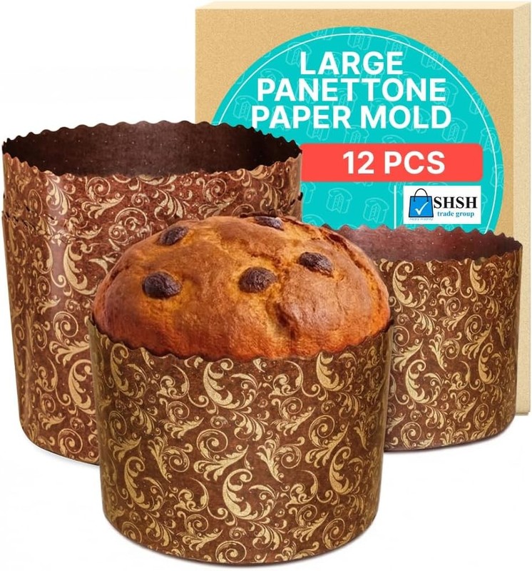 19oz Panettone Paper Mold Large Kulich |12 Pack| Paska Easter Bread Forms Bread