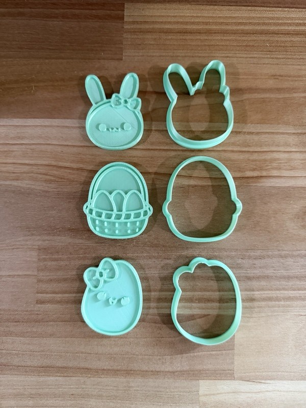 Easter/spring Cookie Cutter/stamp Set Of 6 PLA Silk Printed In Mint