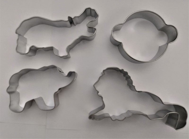 Jungle Zoo Circus Animals Cookie Cutter (4 pc) Hippo Lion Money face Elephant