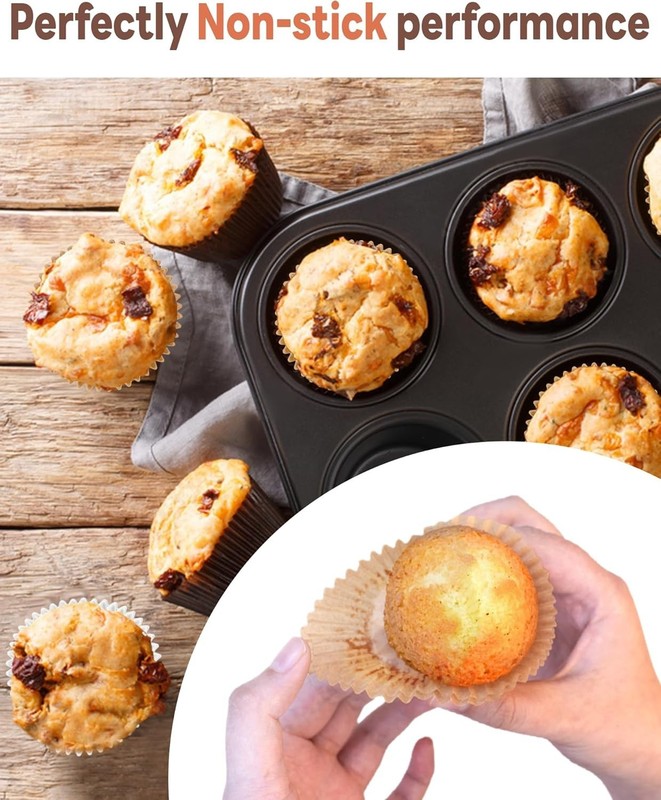 Non-stick 200pcs Standard Cupcake Liners for Baking, Natural, Food-grade Cupc... gallery