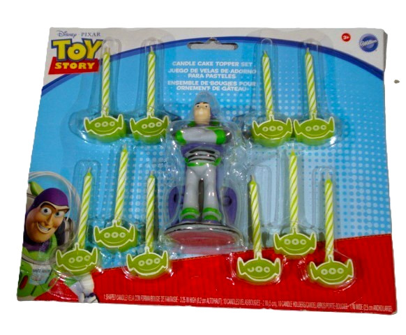 Disney Wilton Toy Story Buzz Lightyear Alien Candle Birthday Cake Topper Kit NEW