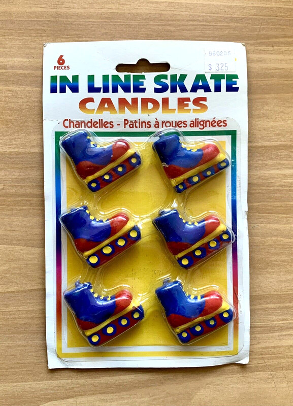 Candles ~ In Line Skates ~ Amscan ~ 6 Pieces ~ Multi-Color ~ Unique ~ !🆕!