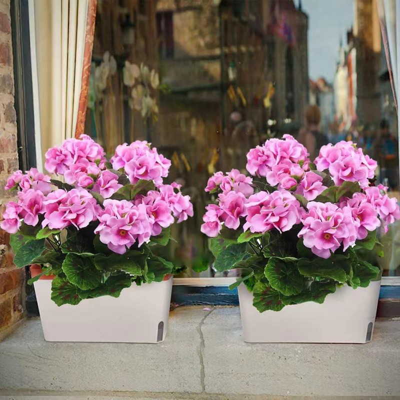 2 Pcs Purple Pink Geranium Artificial Flowers Geranium Bush Faux Geraniums gallery