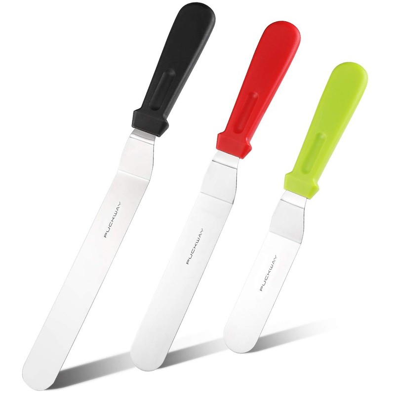 3 Pcs Metal Cake Offset Spatulas 6 8 10 Inch Angled Icing Spatula Set