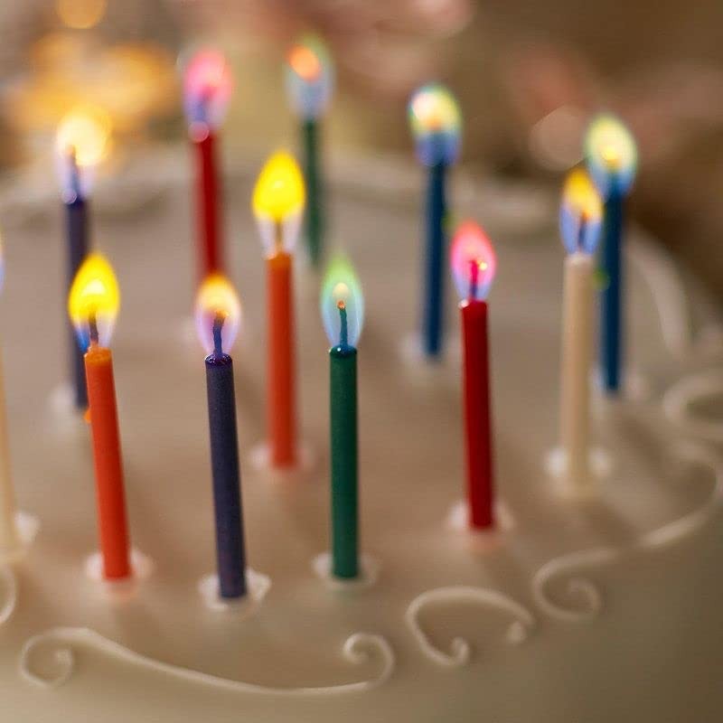 Amazing Multicolor Happy Birthday Candles and Holders (12 Count),Unscented gallery