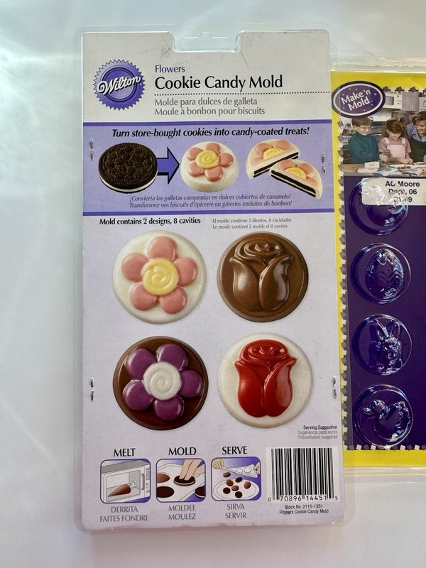 Set 3 Easter Candy Molds & Cookie Cutters Rabbit Tulips Egg Spring Baking gallery