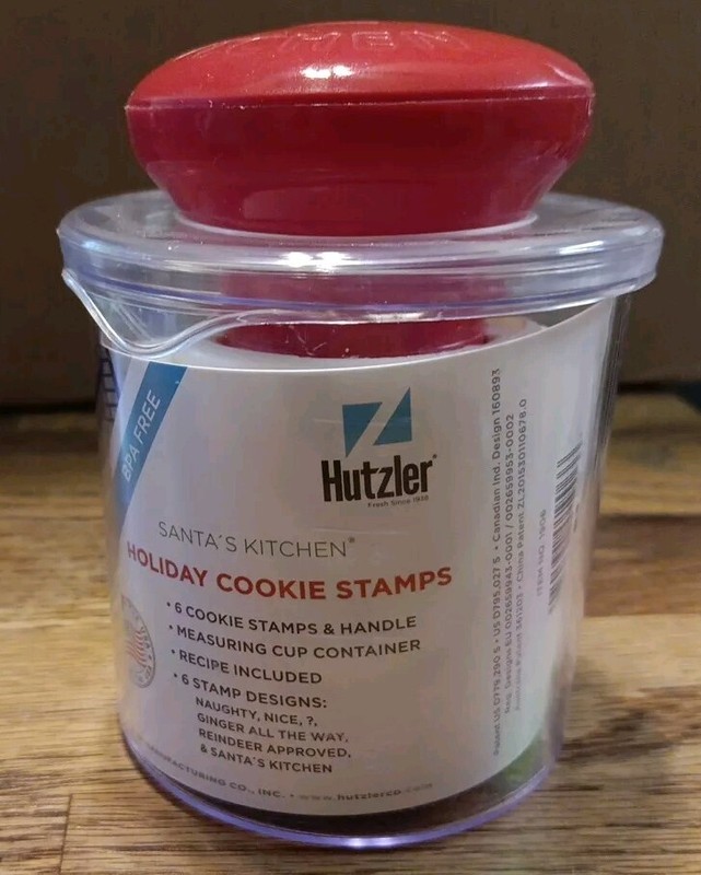 Hutzler Santa’s Kitchen Cookie Stamp Set Of 6 Different Christmas Cookie Stamps