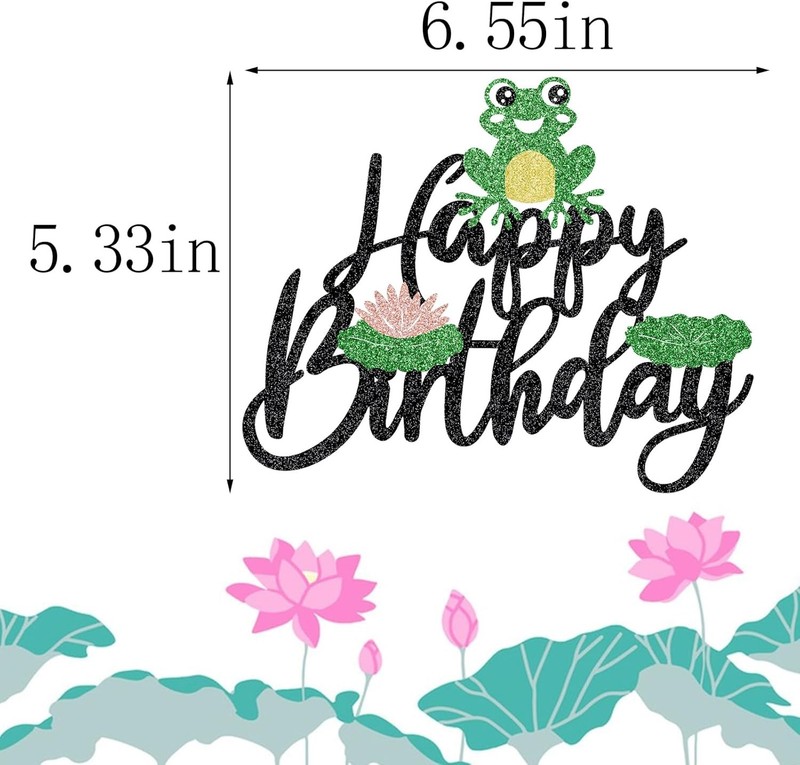 Glitter Frog Happy Birthday Cake Topper - Animal Theme Baby Shower & Gender gallery