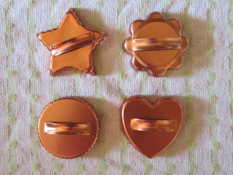 Mirro Copper Cookie Cutters Heart Flower Round Star Vintage Set Lot USA