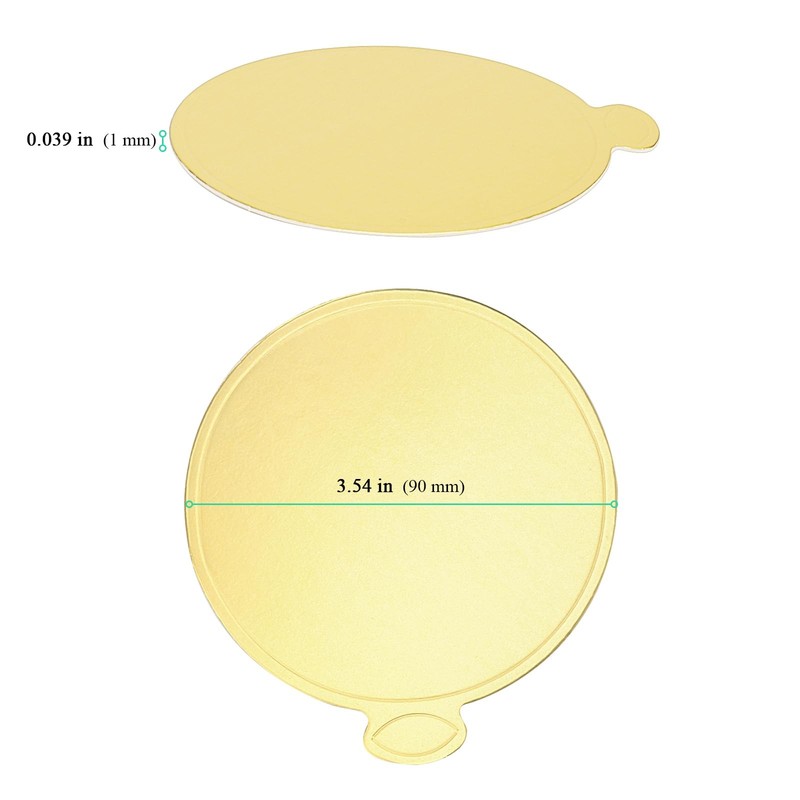 500 PCS 3.5 Inch Gold Cake Boards, Mini Round Cake Cardboard, Mini Cupcake Bo... gallery