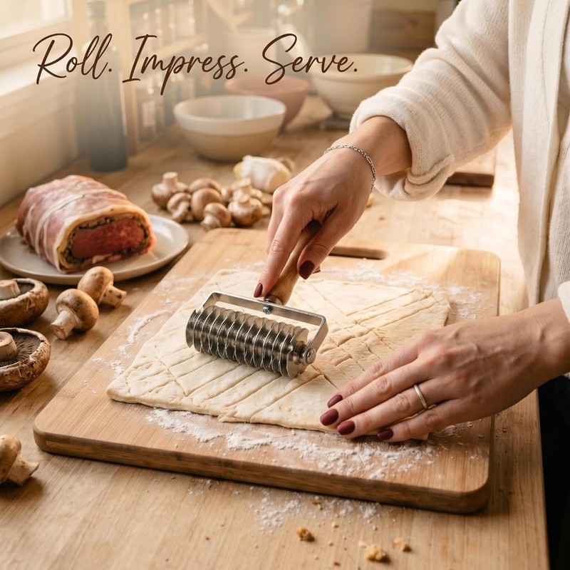 Lattice Pastry Cutter, Pastry Lattice Roller Cutter for Pie Dough | Stainless gallery