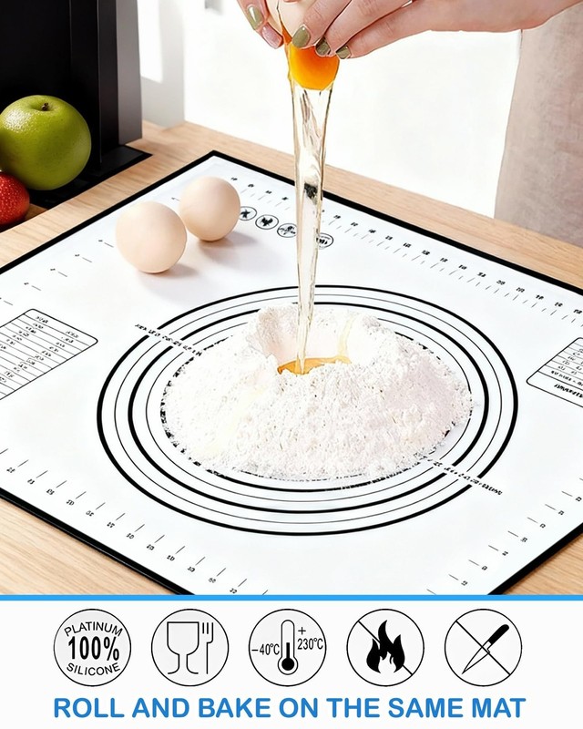 Huglux Silicone Pastry Baking Mat - 27 × 20Inch Large Non 28"L x 20"W, Black gallery
