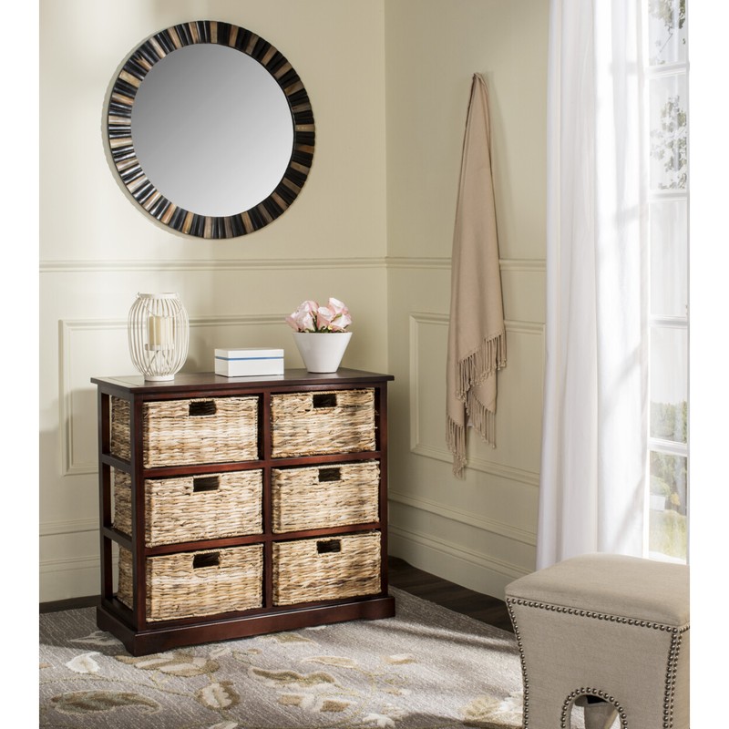 SAFAVIEH Keenan 6 Wicker Basket Storage Chest | Cherry |