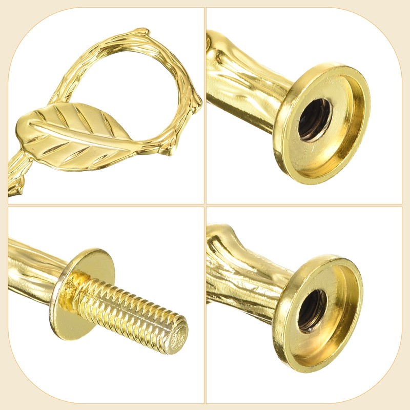 3 Set Cake Tray Stand Handle Plate Hardware Fitting 3-Tiers Leaves Gold gallery