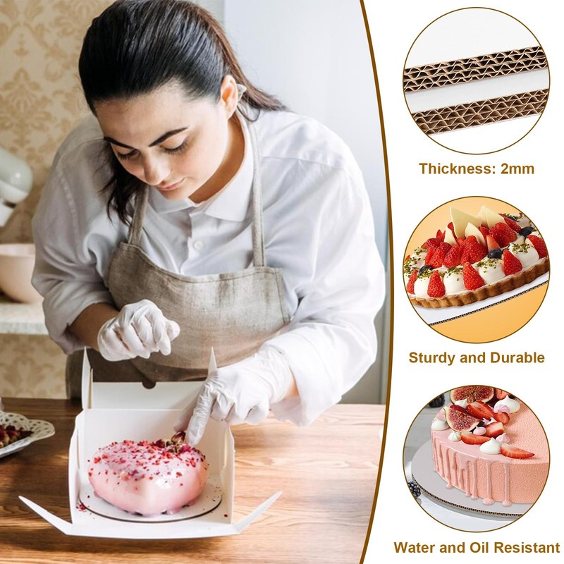 8 Pcs Cake Boards 10 inch Round, Food-Grade White Cake Board Rounds, Sturdy C... gallery