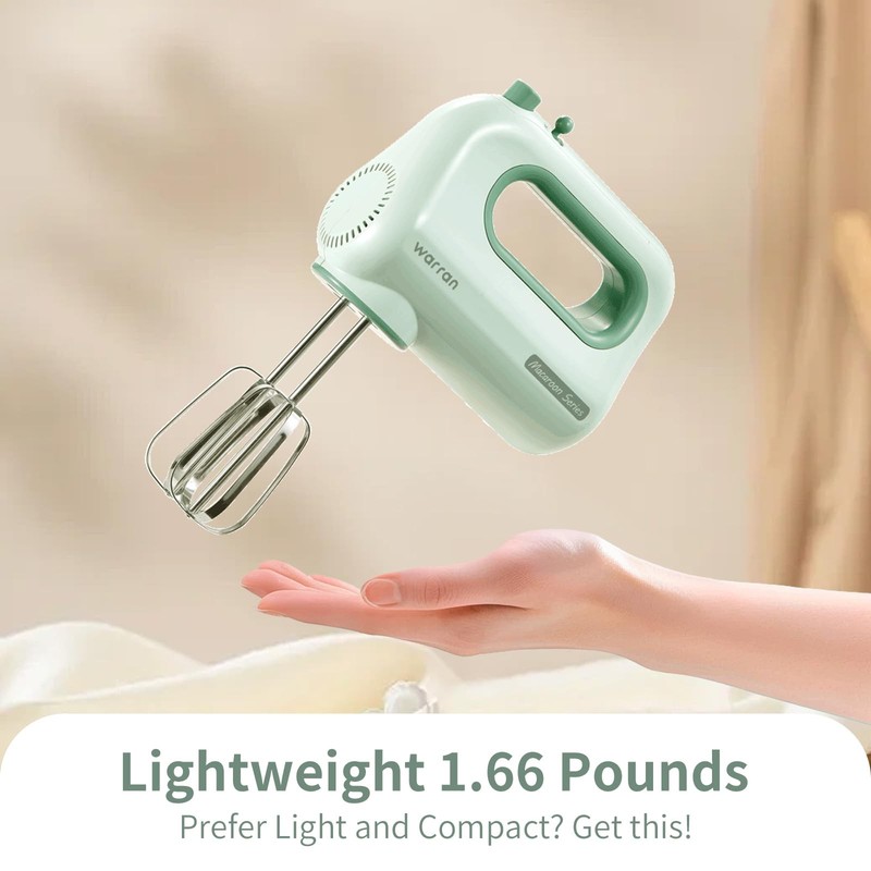 300W Compact Lightweight Hand Mixer, with Powerful Quiet DC Motor for Baking,... gallery