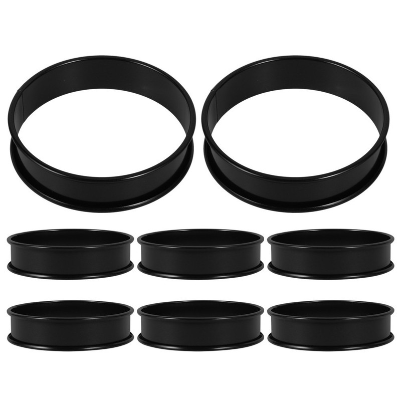 8Pcs Black Stainless Steel Multi Function Cake Mold Set Reusable Baking Tool gallery