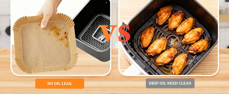 400 Pcs Air Fryer Liners Disposable, 8” Square Unbleached Heavy Duty Air gallery