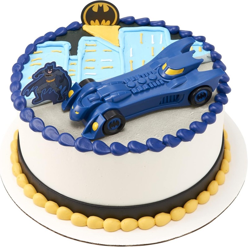 Batman Into Action DecoSet, Batman Cake Topper, Batmobile and Batman Pics gallery