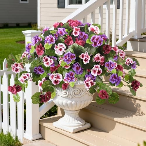 Artificial Flowers for Outdoor Decor 2 Pcs Silk Fake Purple, Magenta, Pink gallery