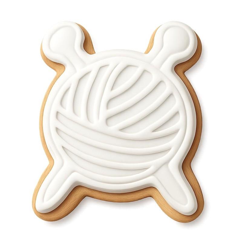 Yarn and Needles Cookie Cutter & Stamp, Fondant & Clay - 4x3.6 gallery