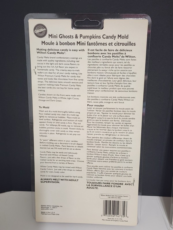 Wilton~MINI GHOSTS & PUMPKINS Candy Mold, Cupcake Toppers #2115-1735 NEW gallery