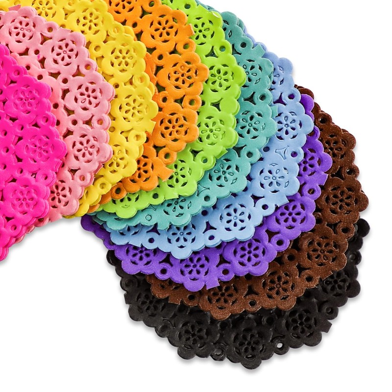200 Pcs 3 Inch Round Lace Colored Paper Doilies, Assorted 3 inch, Multicolor gallery