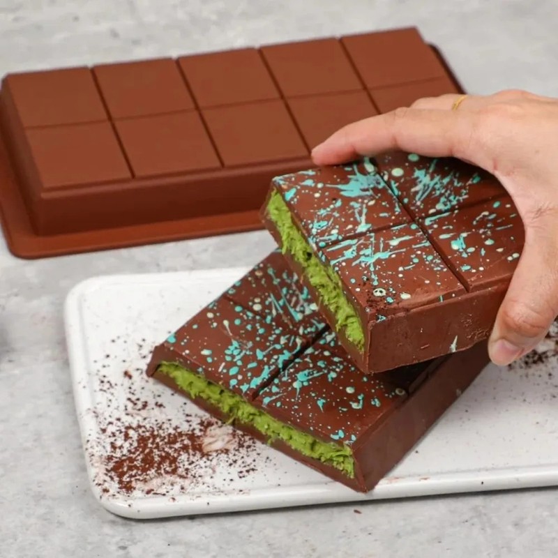 Silicone Chocolate Bar Mold Rectangle Wax Melt Mould Easy Release DIY gallery