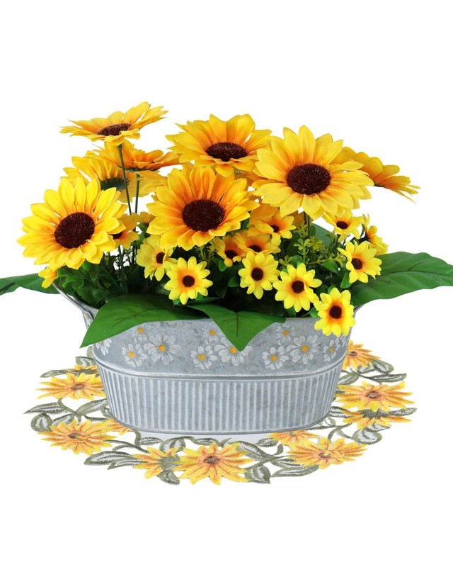Vensovo Sunflowers Artificial Flowers In Plant Pots – Fake Sunflower Pot Table