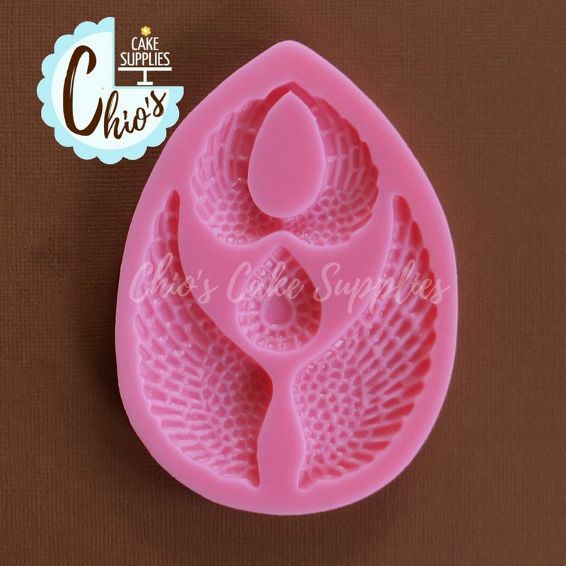 Angel Wings silicone mold, 4 cavities. gallery